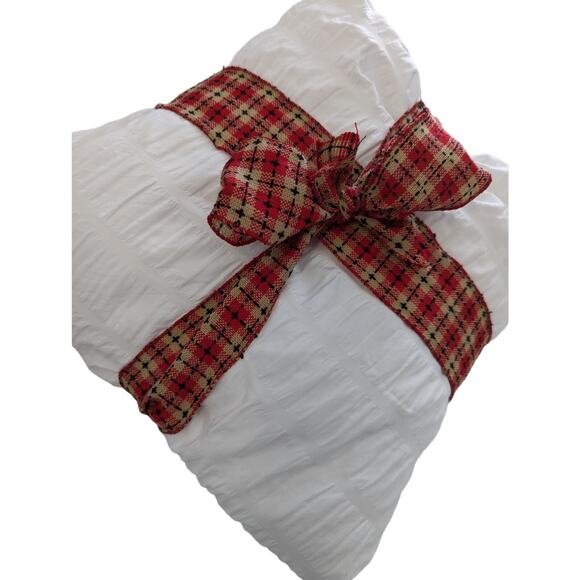 GORGEOUS WHITE PUFF CRIMPED MICROFIBER DUVET COMFORTER COVER! SZ FL - Picture 1 of 7